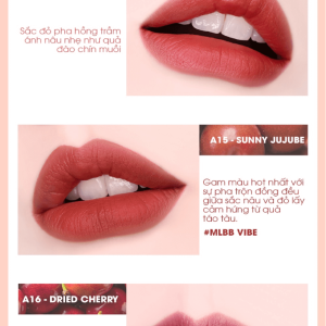Son Kem Lì Black Rouge AirFit Velvet Tint A15 Sunny Jujube - Nâu Ánh Đỏ