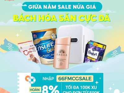 Voucher Shopee 6.6- Giữa năm sale nửa giá